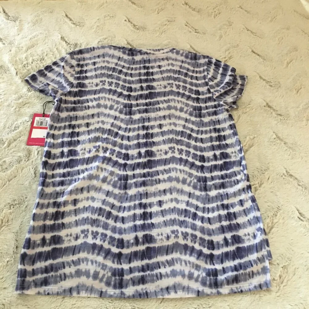 Nwt Vince Camuto blue white tie dye tee  shirt size XS